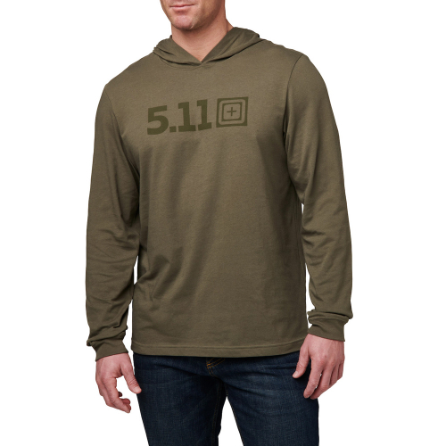 5.11 Hooded Long Sleeve Tee Ranger Green in the group Clothing / Longsleeved shirts at Wizeguy Sweden AB (511-top-0002x-R)